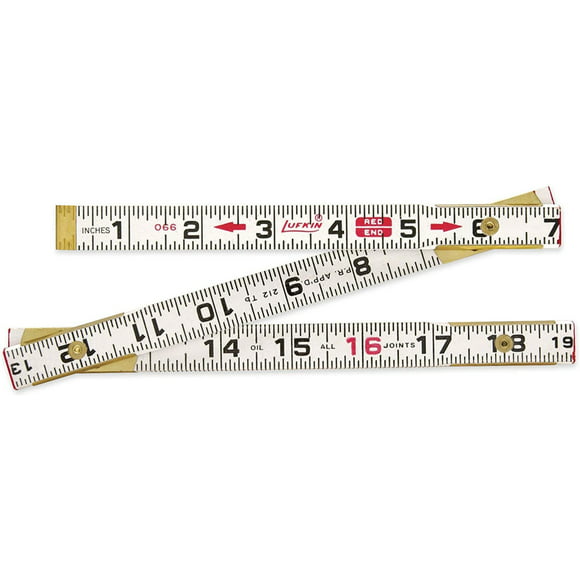 Crescent Lufkin 5/8 x 8 Red End Wood Rule with 6 Slide Rule Extension X48N